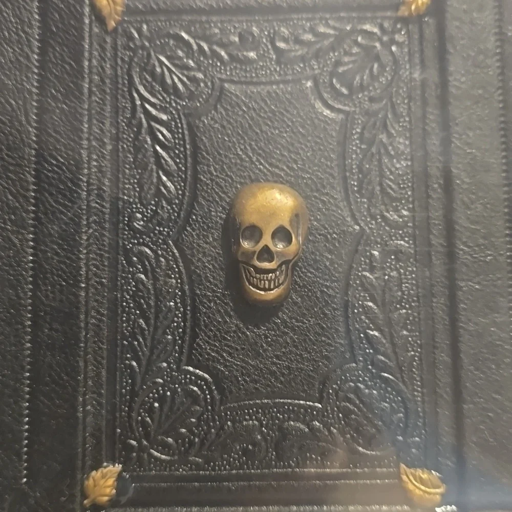 ♥️BUY 2 GET 1 FREE Black Leather Journal - Skull, Retail Price $49.99 USD